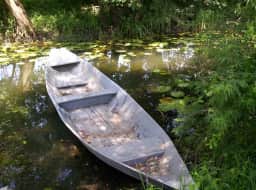 Small boat on the wetlands near Žabljak Crnojevića