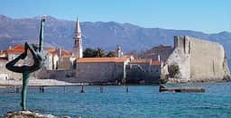 Budva Old Town and Citadel seen across the water