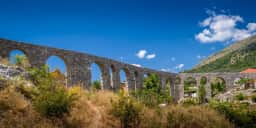 Long arcaded Ottoman aqueduct crossing the north side of Stari Bar
