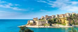 Ulcinj Old Town rising above its fortified seaward rock