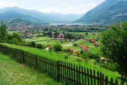 Lake and mountain landscape near Plav