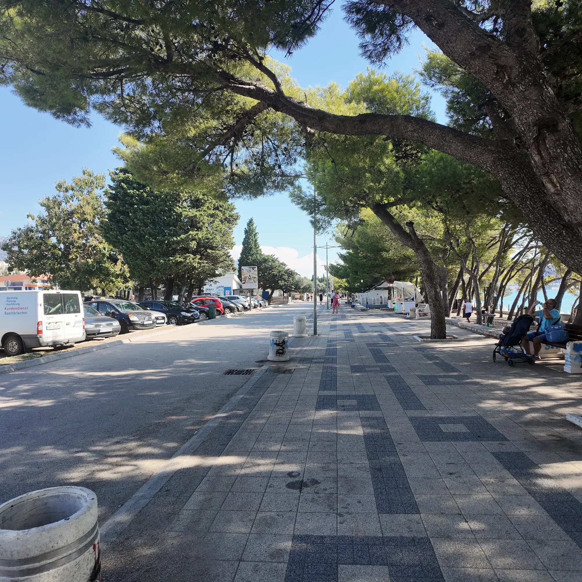 The promenade behind Žukotrlica beach, the start of the King’s Promenade towards Bar