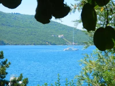 Boats on the blue Bay of Kotor