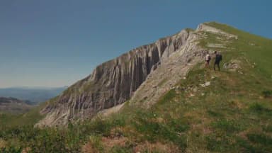 Layered limestone ridge of Prutaš in Durmitor