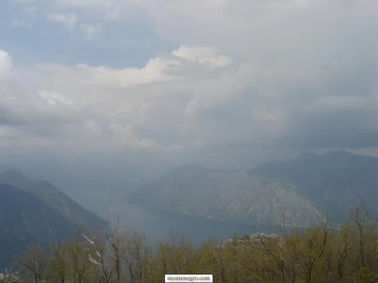 Historic view from Lovćen toward the Bay of Kotor
