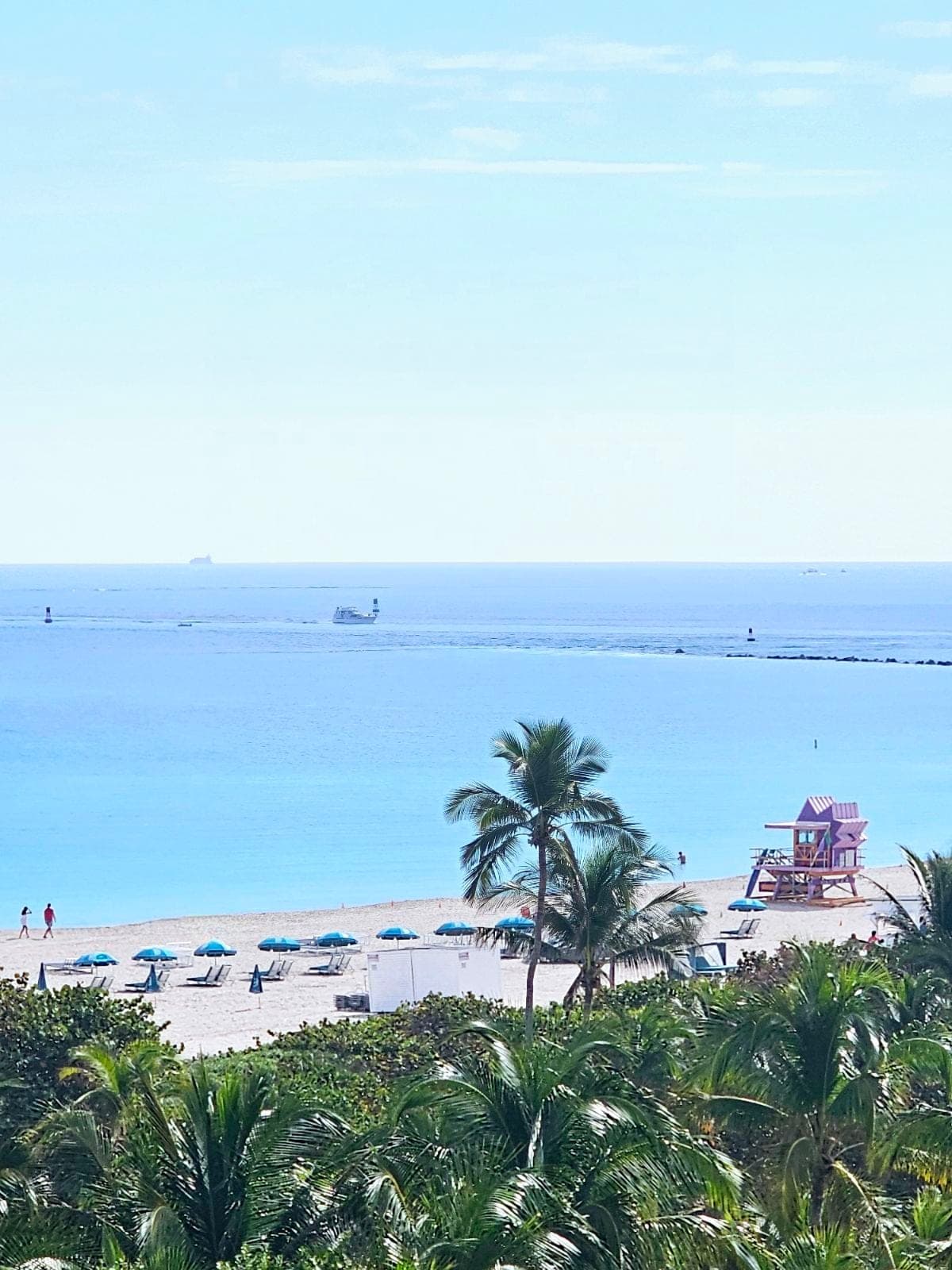 Ocean view from the oceanfront suite at the Hilton Bentley, South Beach