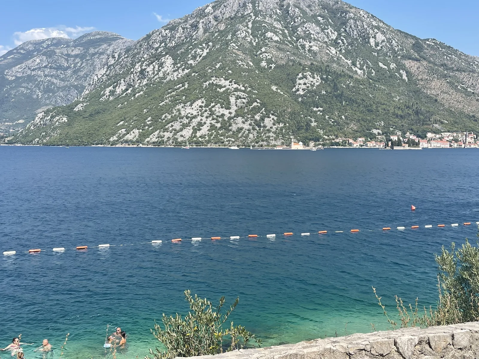 The Bay of Kotor from the waterline at Kostanjica