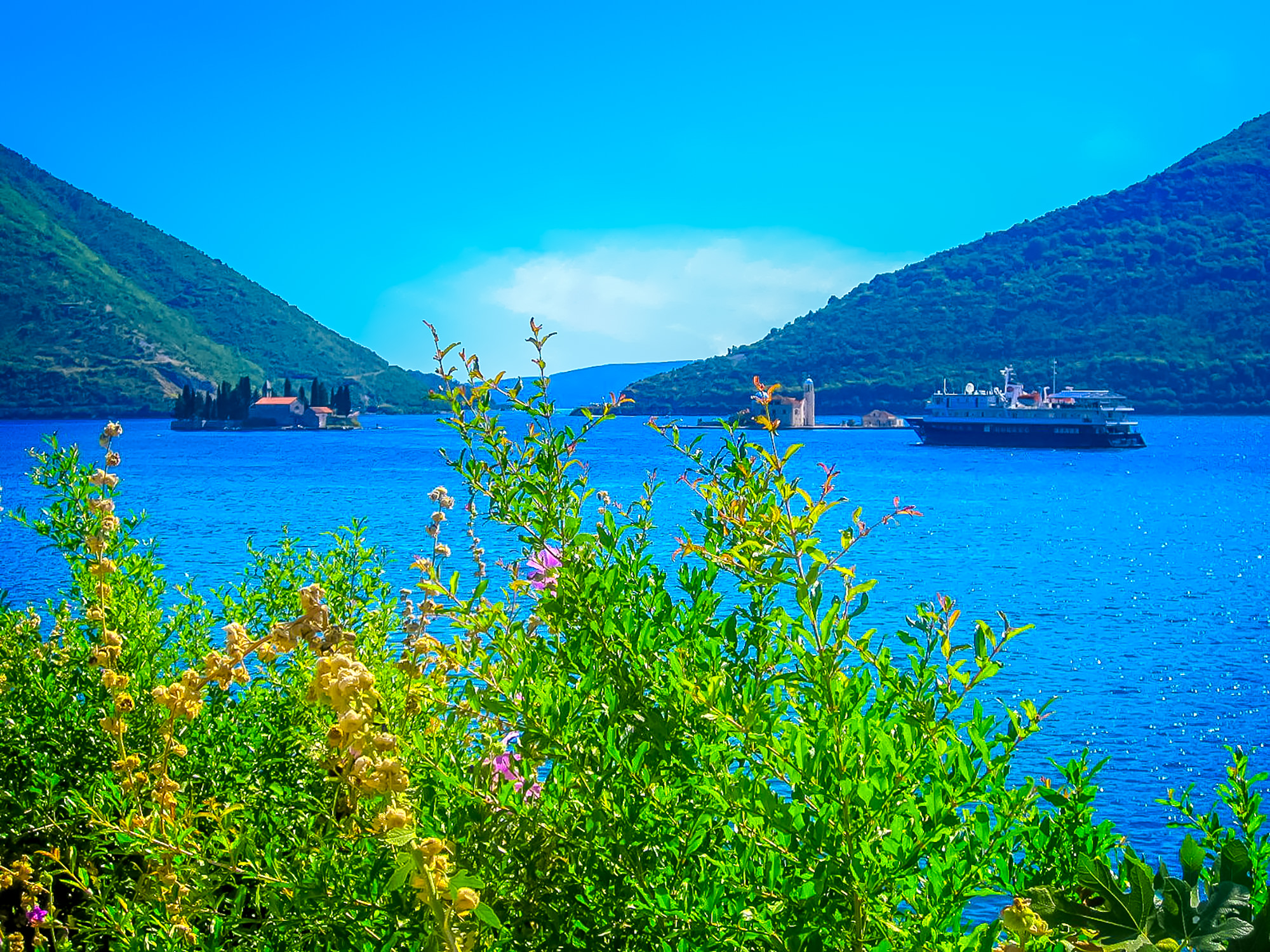 The town of Risan on the northern shore of the Bay of Kotor beneath the Orjen mountains
